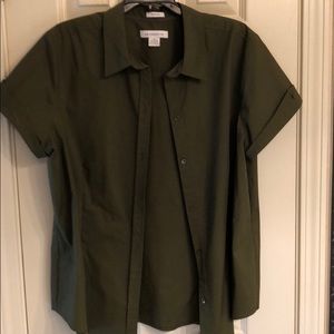 Short sleeve button down blouse